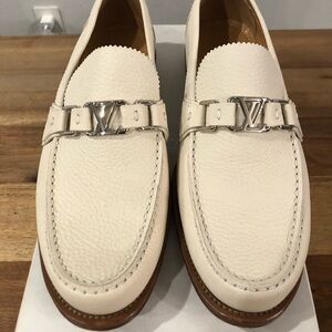 Louis Vuitton Cream Leather Loafers